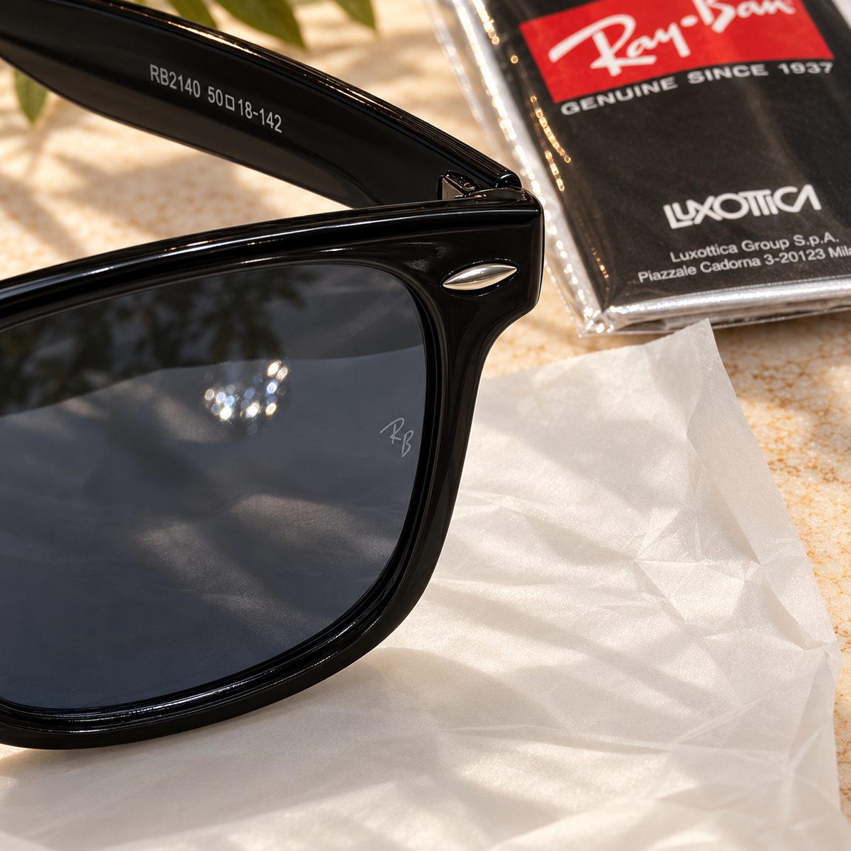 RB2140 Classic Black Designer Sunglasses – Premium UV Protection | Complete Set
